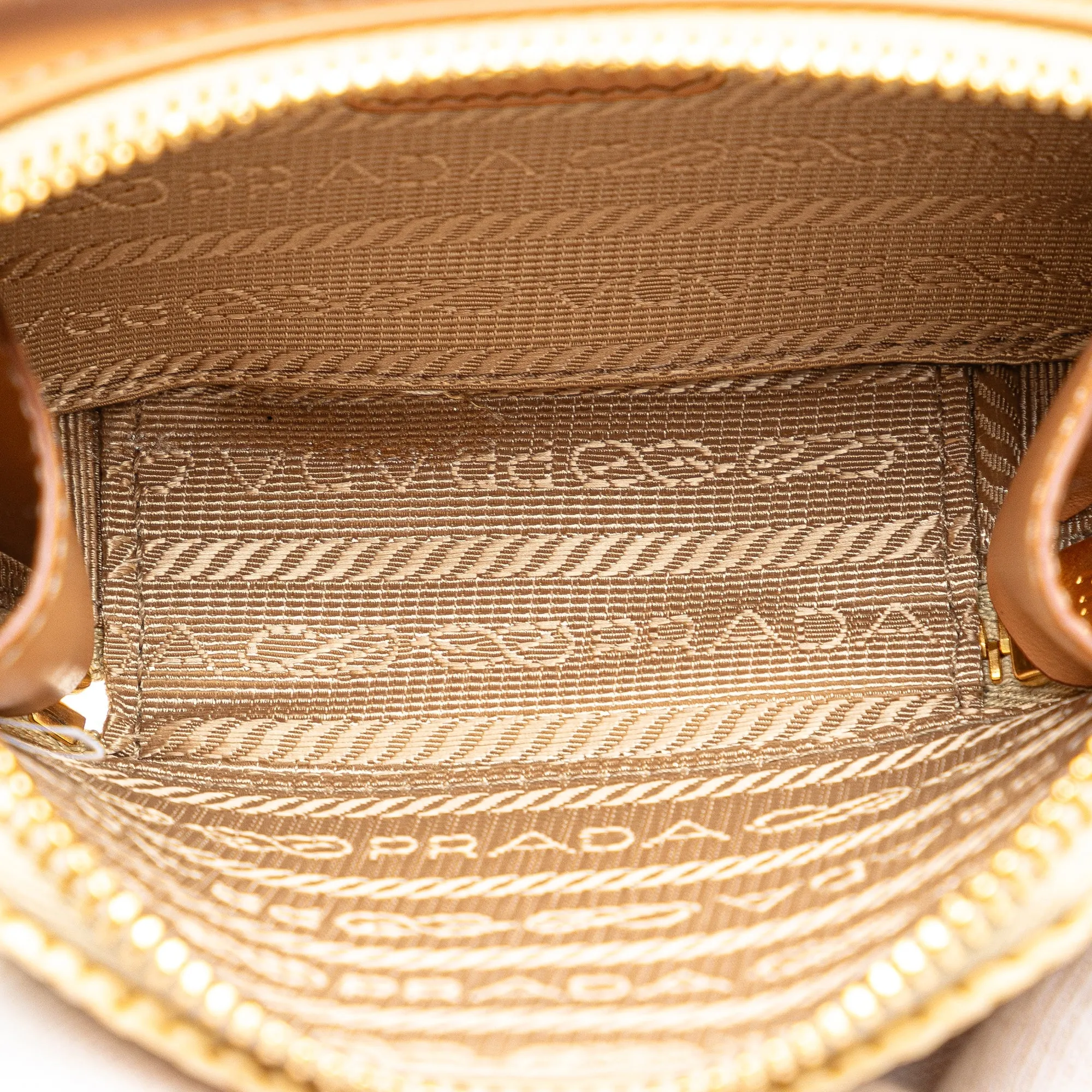 Beige Prada Mini Crochet Satchel