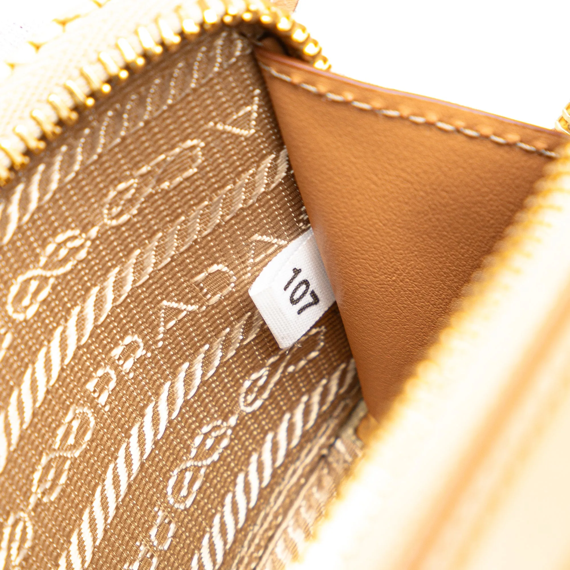 Beige Prada Mini Crochet Satchel