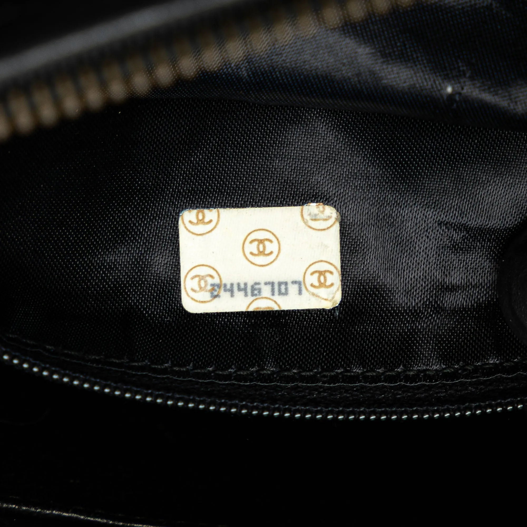 Black Chanel CC Chevron Quilted Lambskin Tassel Camera Case Crossbody Bag