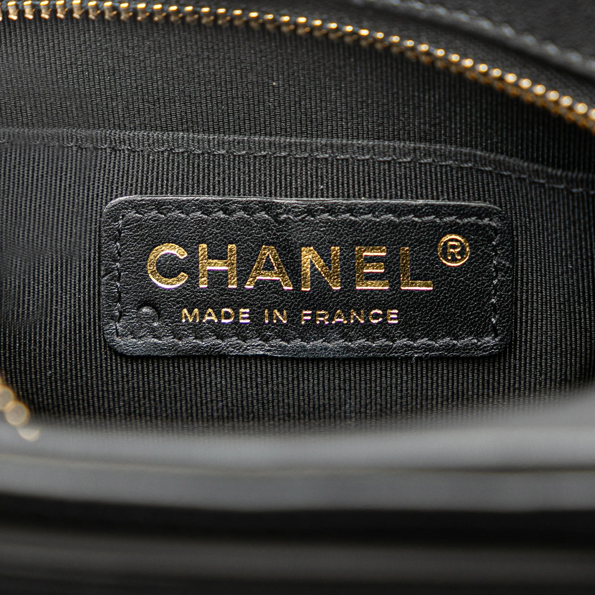 Black Chanel CC Quilted Lambskin Octagon Camera Case Crossbody Bag