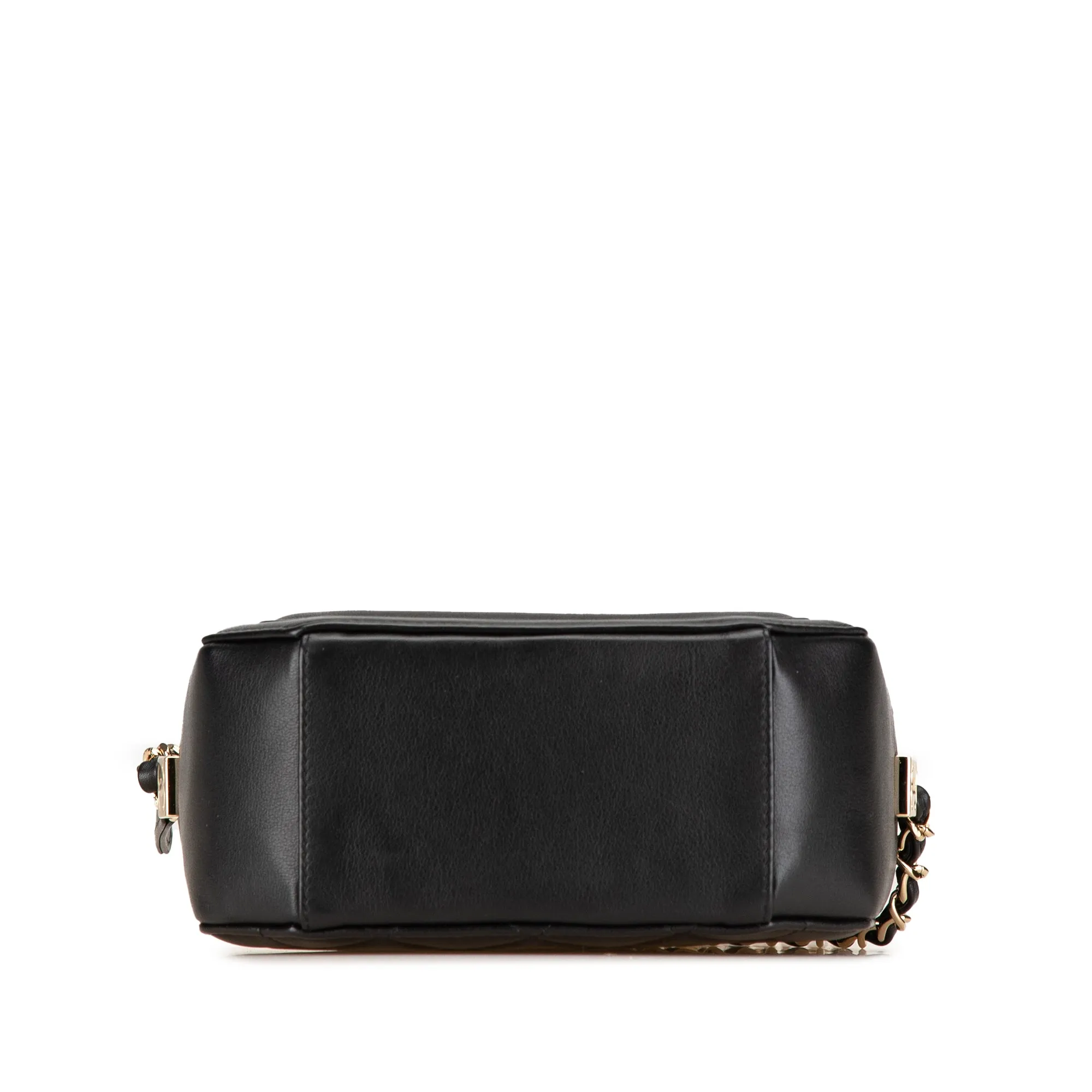 Black Chanel CC Quilted Lambskin Octagon Camera Case Crossbody Bag