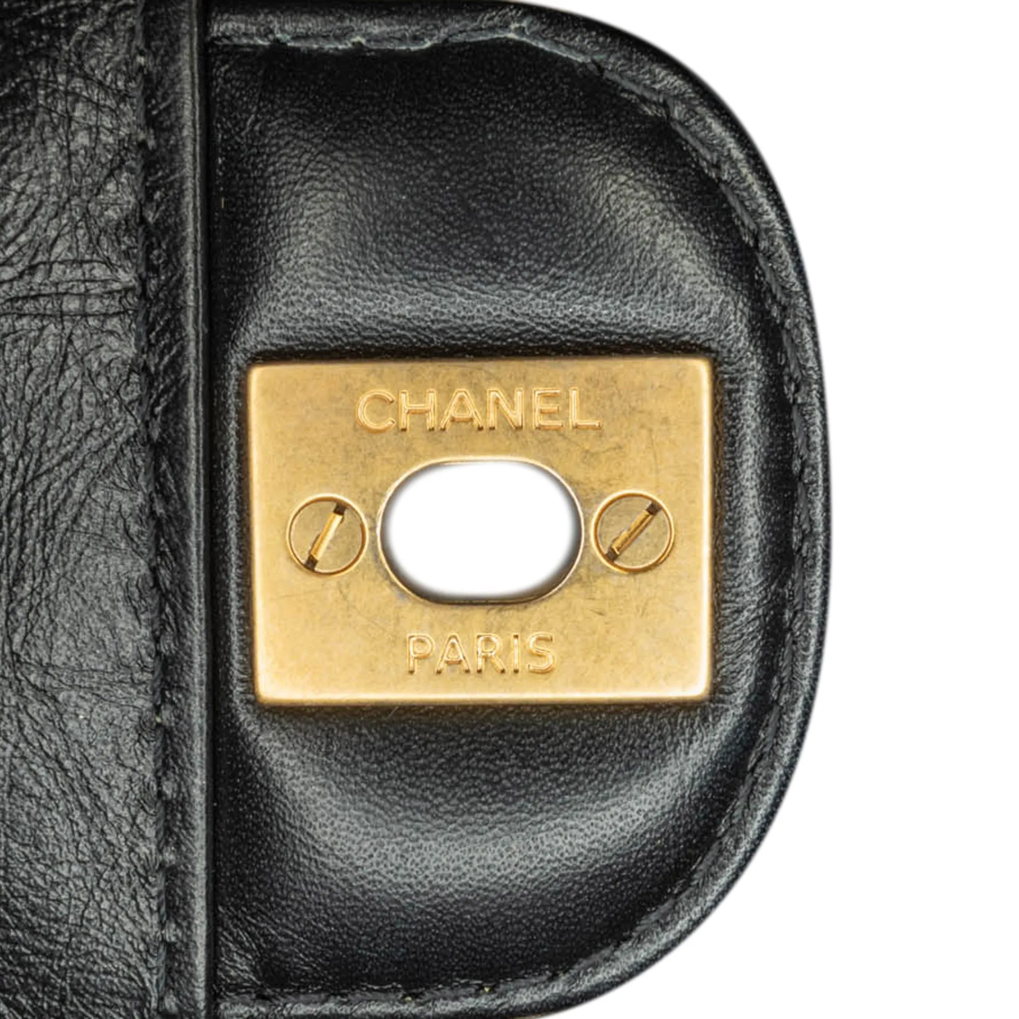 Black Chanel Mini Aged Calfskin City School Flap Satchel