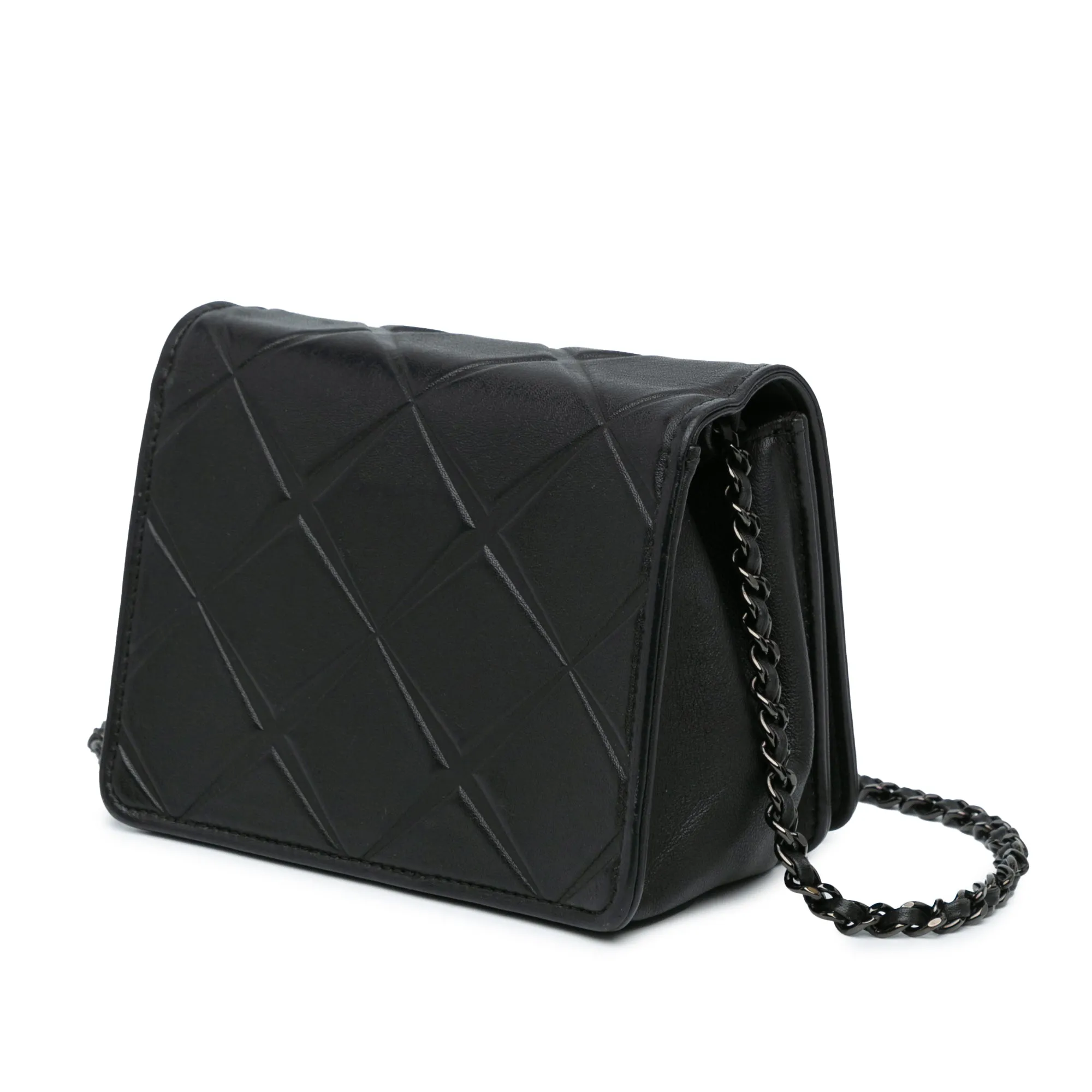 Black Chanel Mini Calfskin Propeller Flap Crossbody Bag