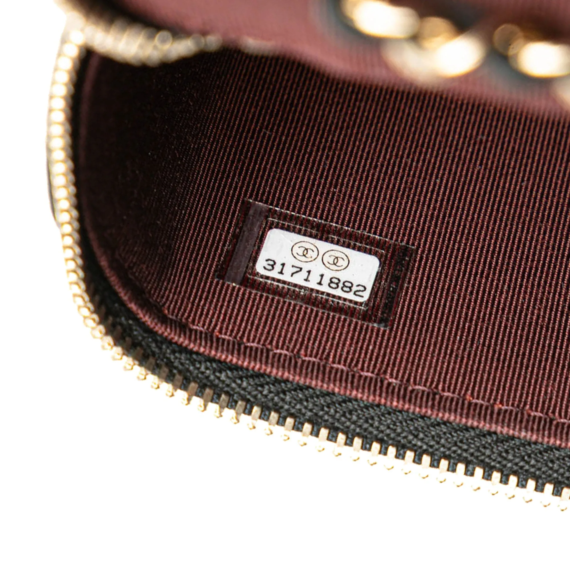 Black Chanel Mini Lambskin Vanity Case with Chain Crossbody Bag
