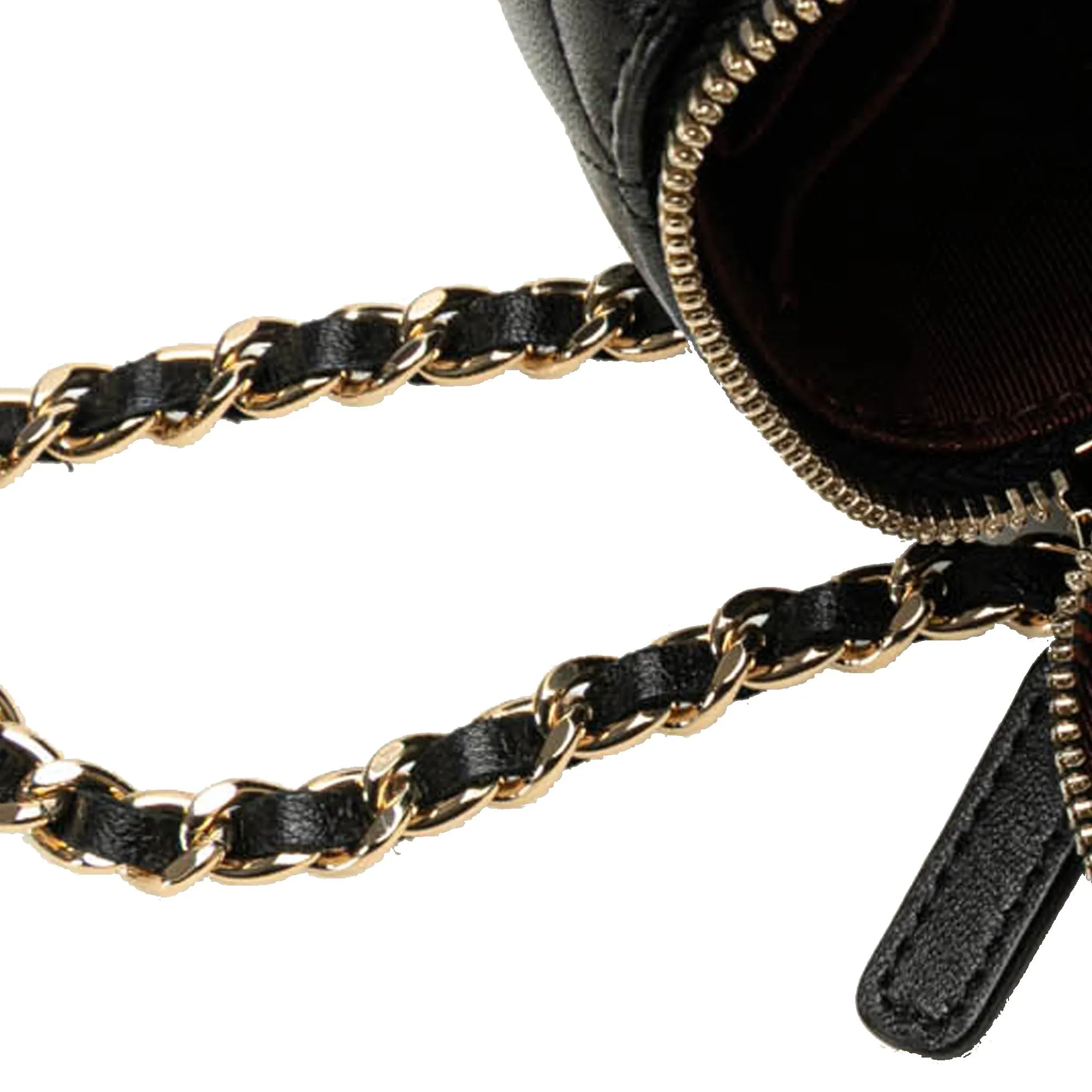 Black Chanel Mini Lambskin Vanity Case with Chain Crossbody Bag