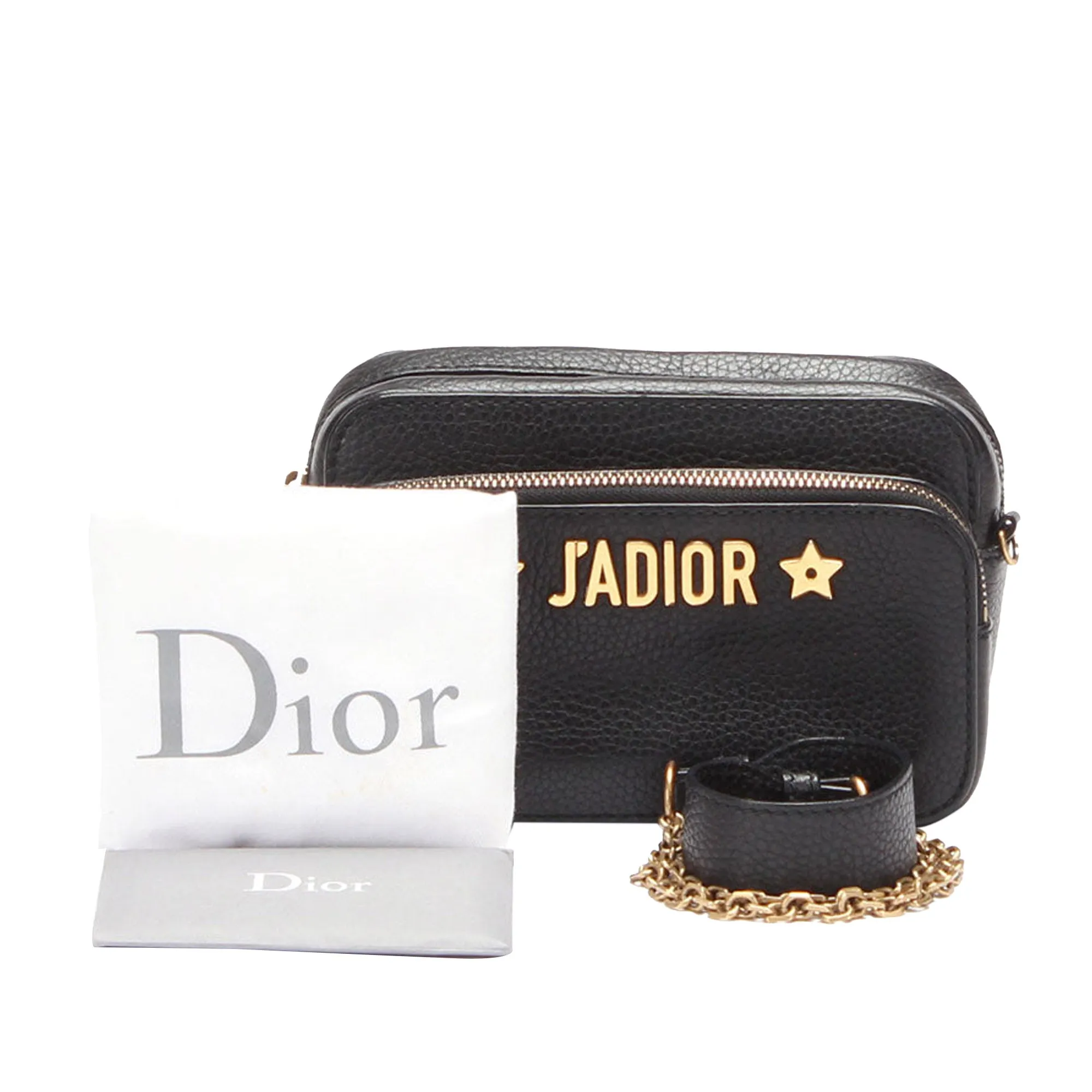 Black Dior J'Adior Camera Case Clutch with Chain Crossbody Bag