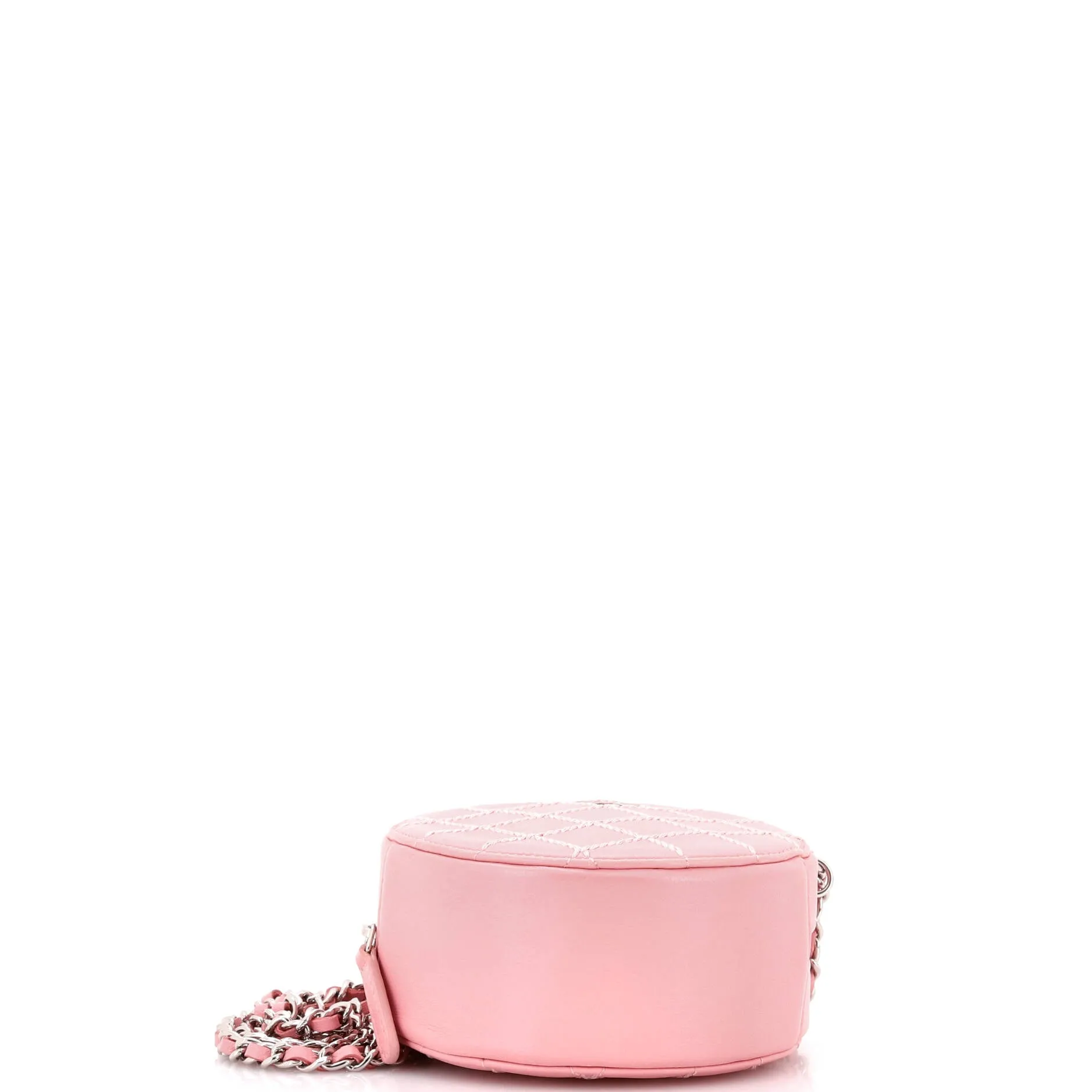 Chanel Round Clutch With Chain Stitched