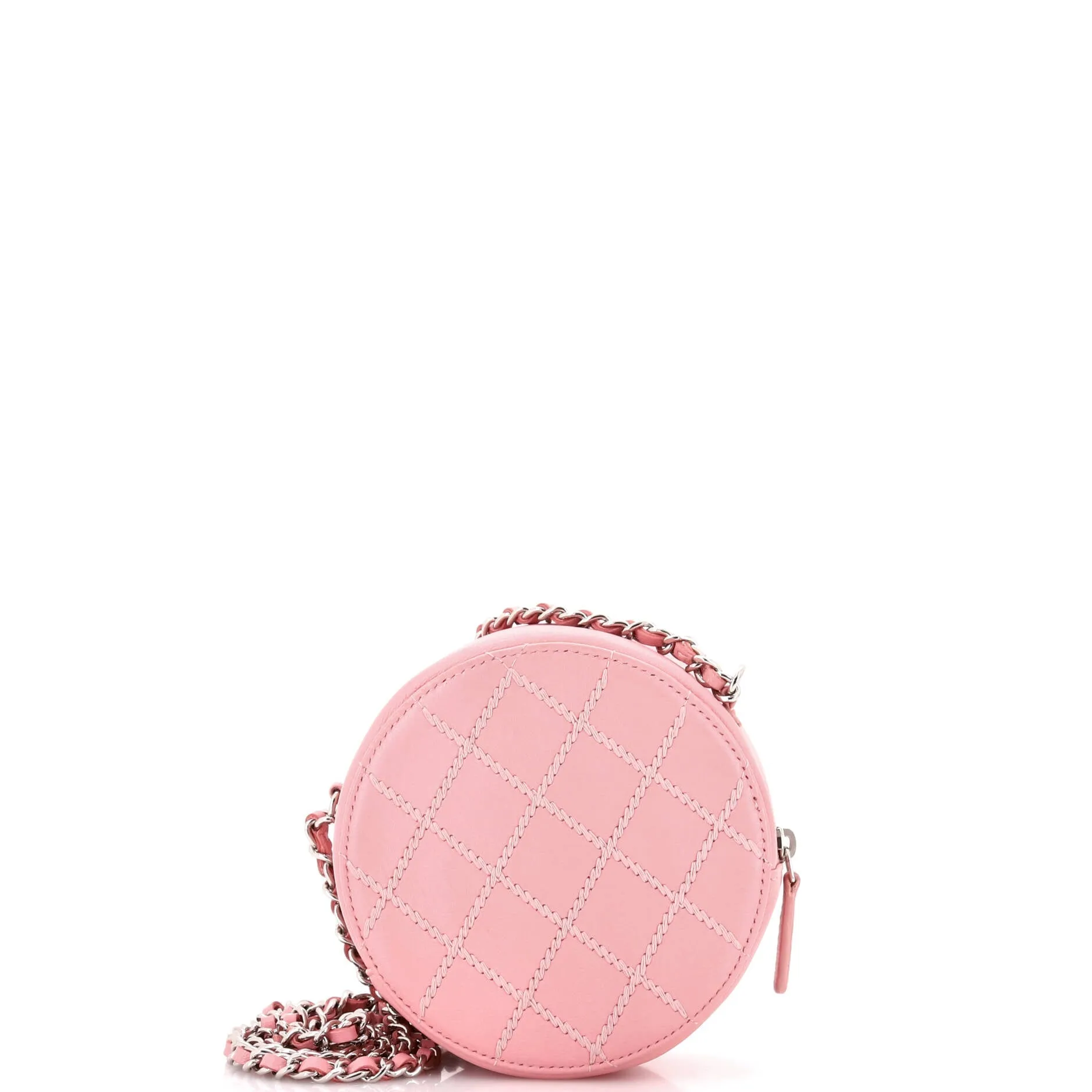 Chanel Round Clutch With Chain Stitched