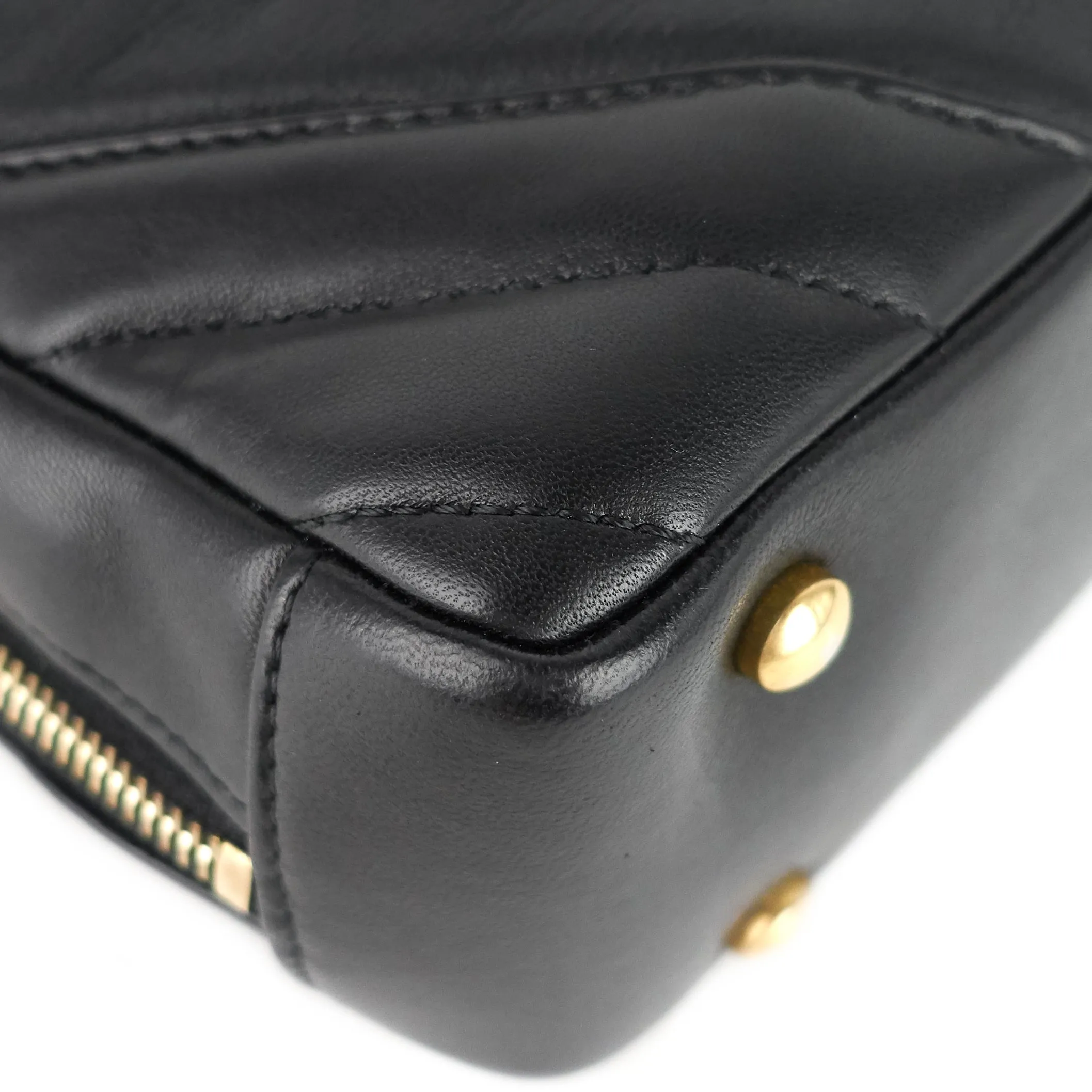 Chevron Quilted Lambskin Leather Camera Bag