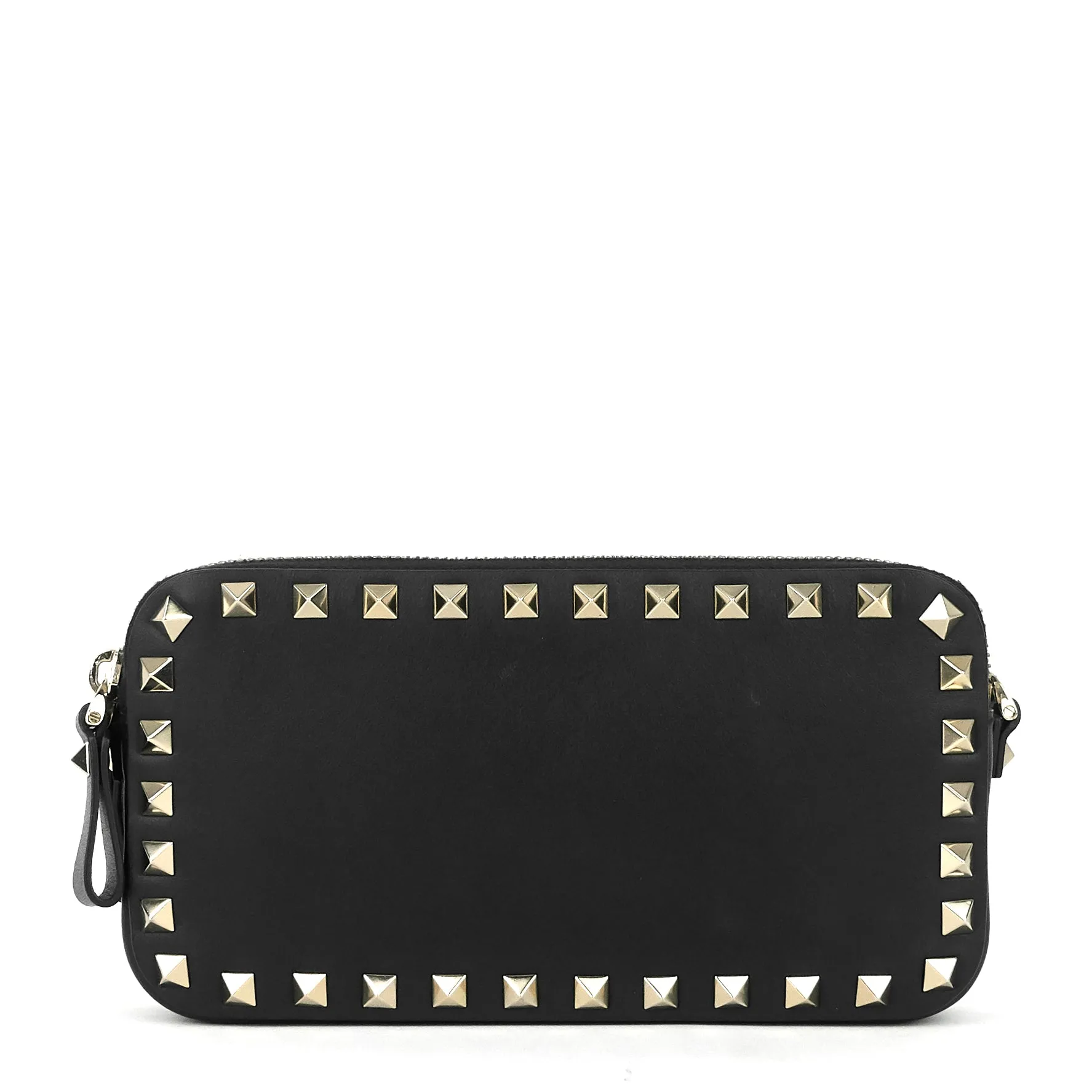 Double Zip Rockstud Leather Camera Bag
