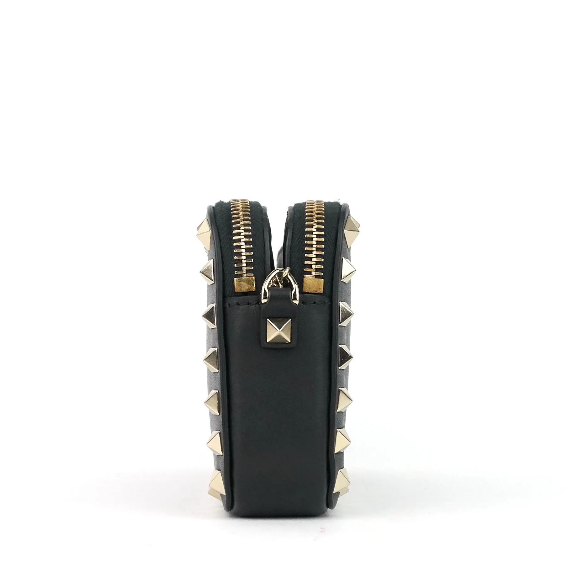 Double Zip Rockstud Leather Camera Bag