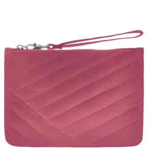 GABEE QUILTED LEATHER MILLER WRISTLET CLUTCH