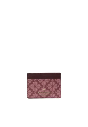 Kate Spade Signature Spade Flower Small Slim Card Case In Grenache KI371