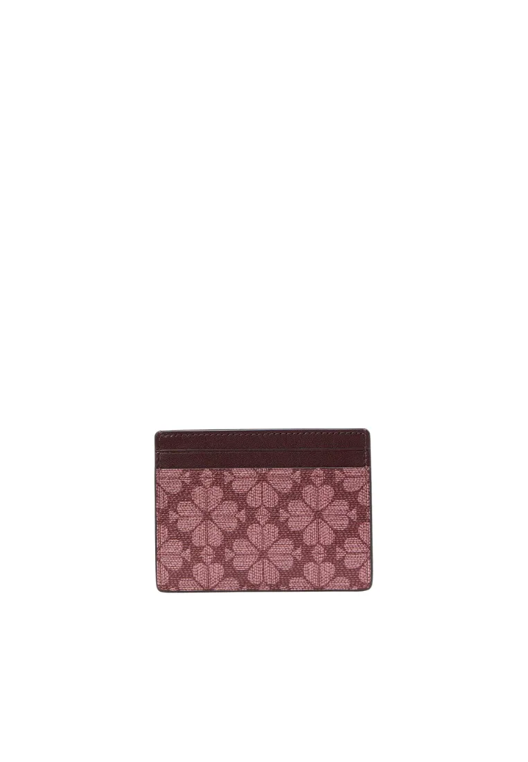 Kate Spade Signature Spade Flower Small Slim Card Case In Grenache KI371