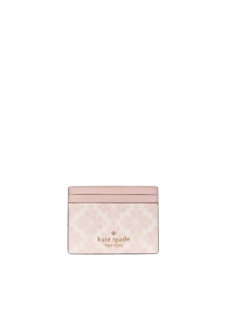 Kate Spade Signature Spade Flower Small Slim Card Case In Rose Smoke KI371