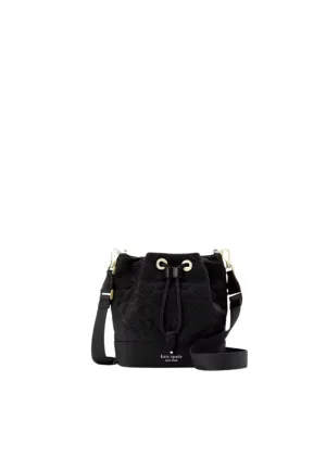 Kate Spade Spade Flower Quilted Bucket Bag In Black KK076