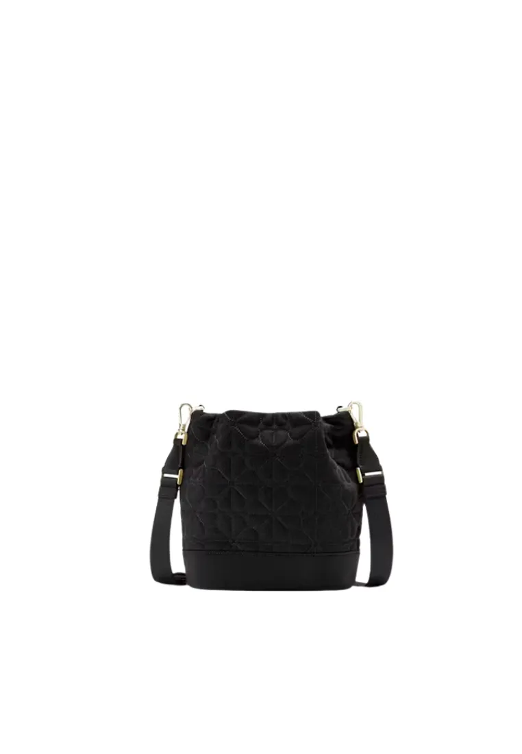 Kate Spade Spade Flower Quilted Bucket Bag In Black KK076