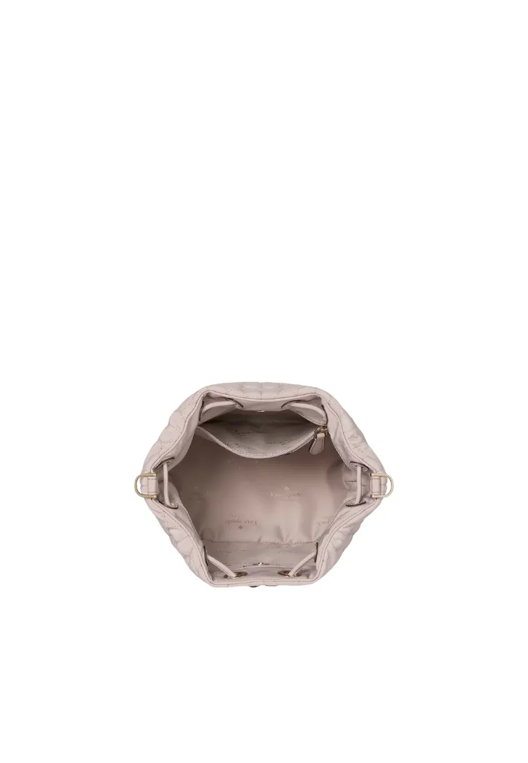 Kate Spade Spade Flower Quilted Bucket Bag In Cozy Grey KK076