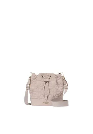 Kate Spade Spade Flower Quilted Bucket Bag In Cozy Grey KK076