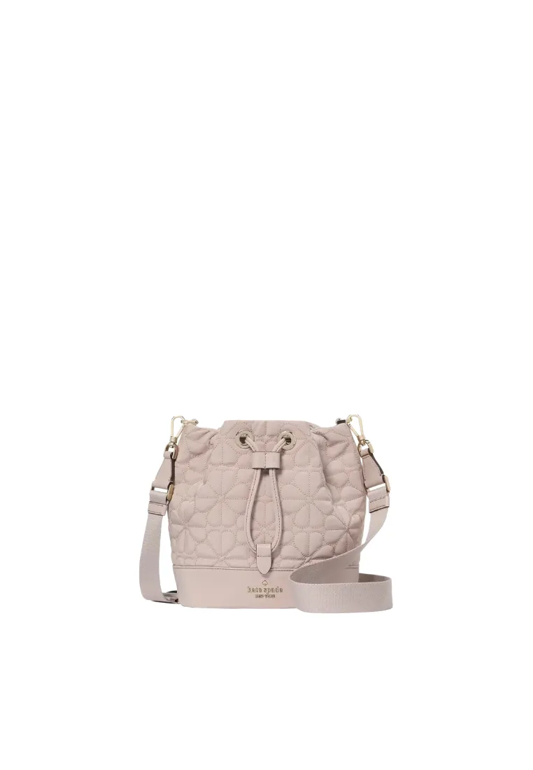 Kate Spade Spade Flower Quilted Bucket Bag In Cozy Grey KK076