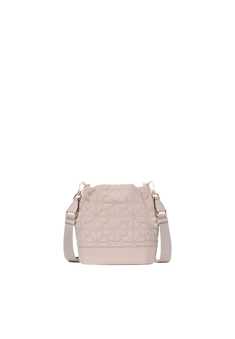 Kate Spade Spade Flower Quilted Bucket Bag In Cozy Grey KK076