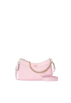 Kate Spade Spade Flower Quilted Nylon Convertible Shoulder Bag In Pink Horiz KK077
