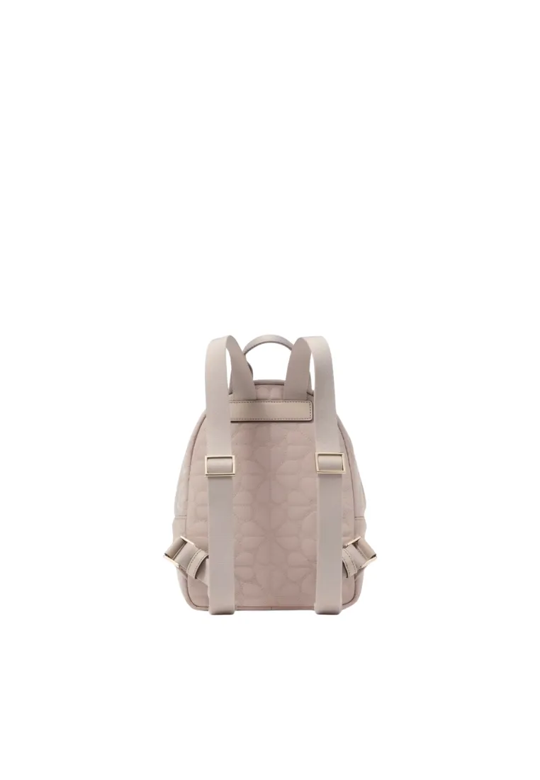 Kate Spade Spade Flower Quilted Nylon Small Backpack In Cozy Grey KK158