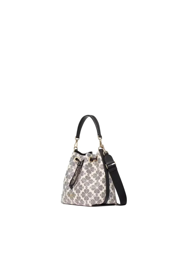 Kate Spade Spade Flower Small Bucket Bag In Black Multi Kk153