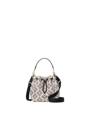 Kate Spade Spade Flower Small Bucket Bag In Black Multi Kk153