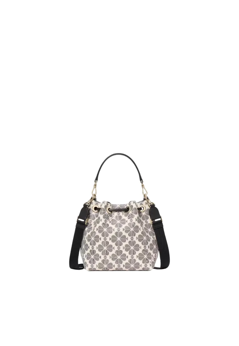 Kate Spade Spade Flower Small Bucket Bag In Black Multi Kk153