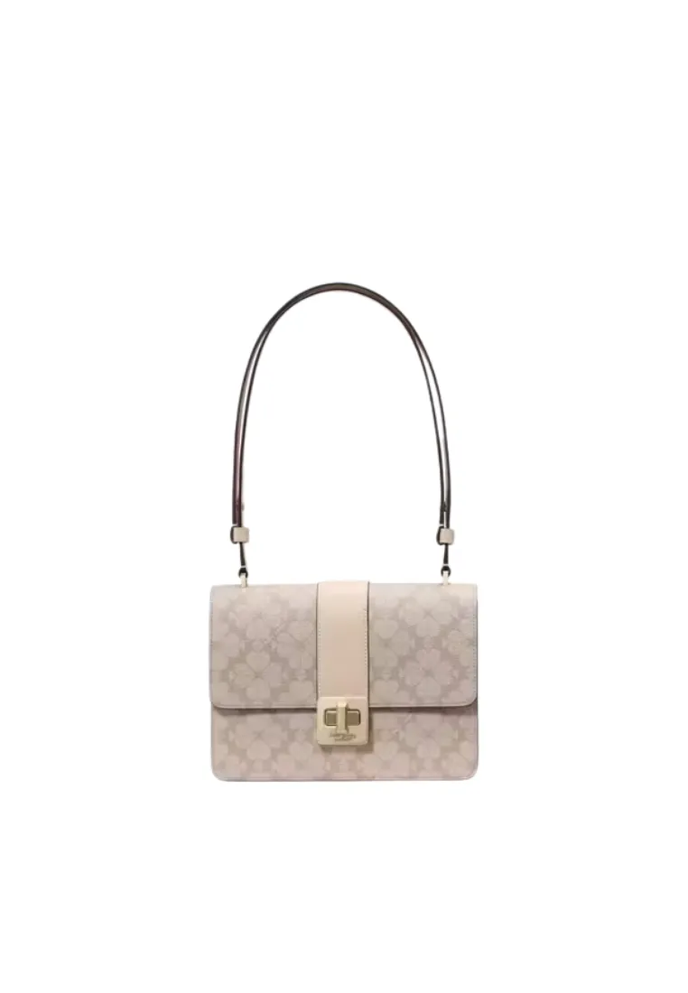 Kate Spade Spade Flower Small Shoulder Bag In Dark Beige KK999