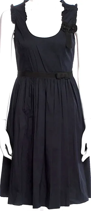 Miu Miu Italy. Vintage Black Cotton/Elastane Blend Mini Dress