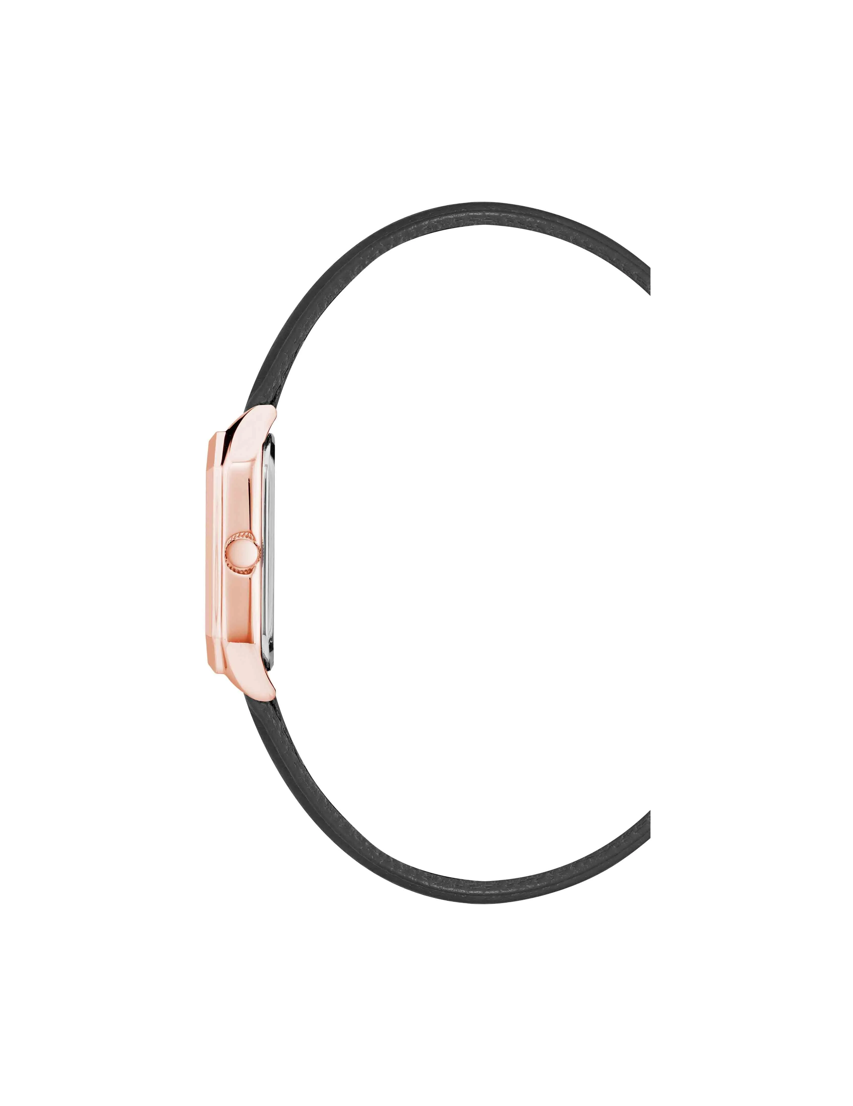 Octagonal Shaped Leather Strap Watch