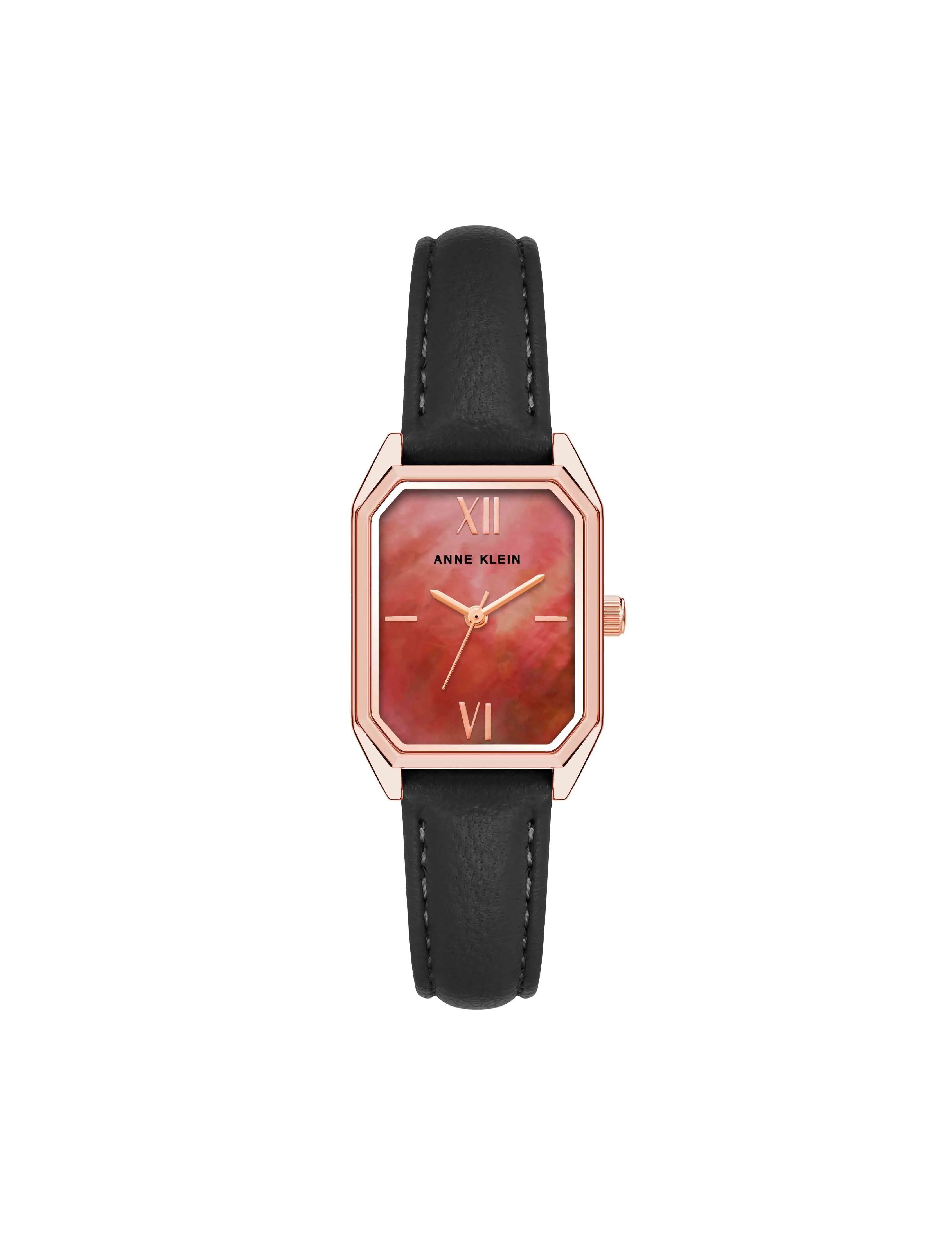 Octagonal Shaped Leather Strap Watch