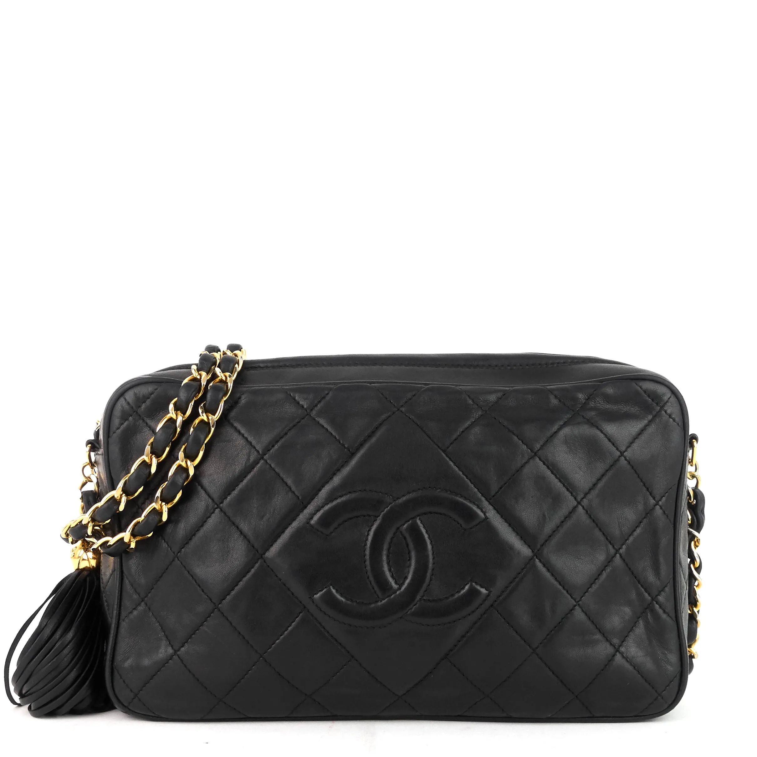 Quilted Lambskin Leather Camera Bag
