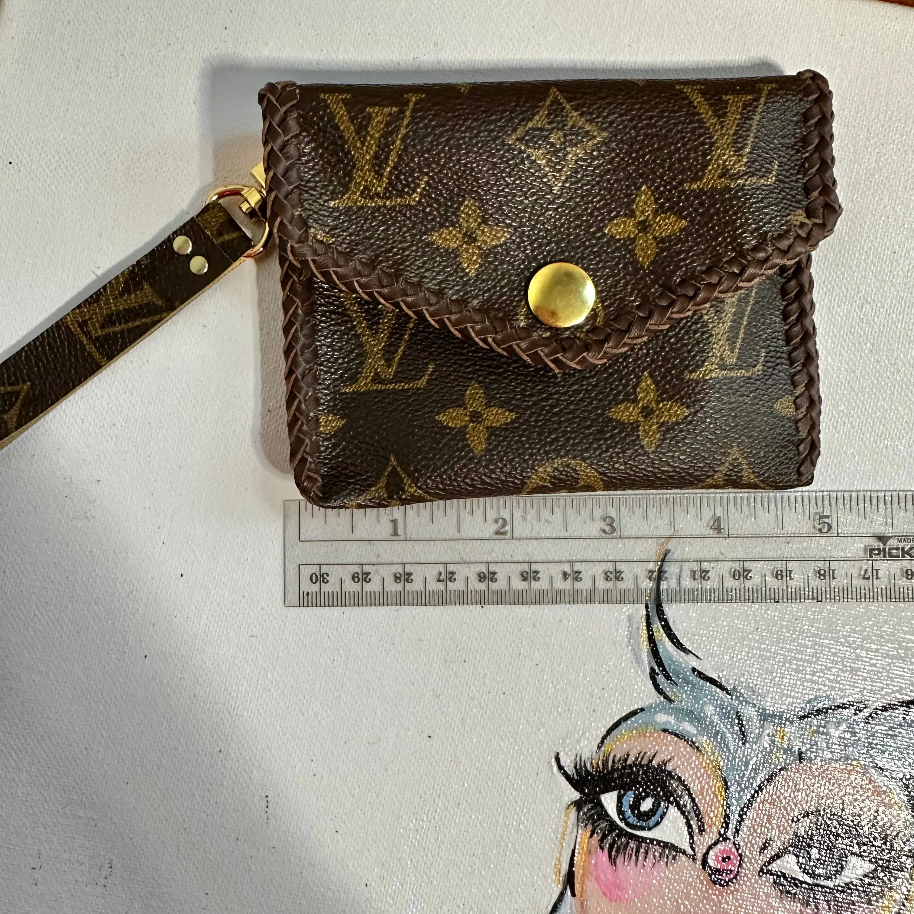 The Cardinal Card Holder/Wallet/Wristlet - Monogram in Chocolate