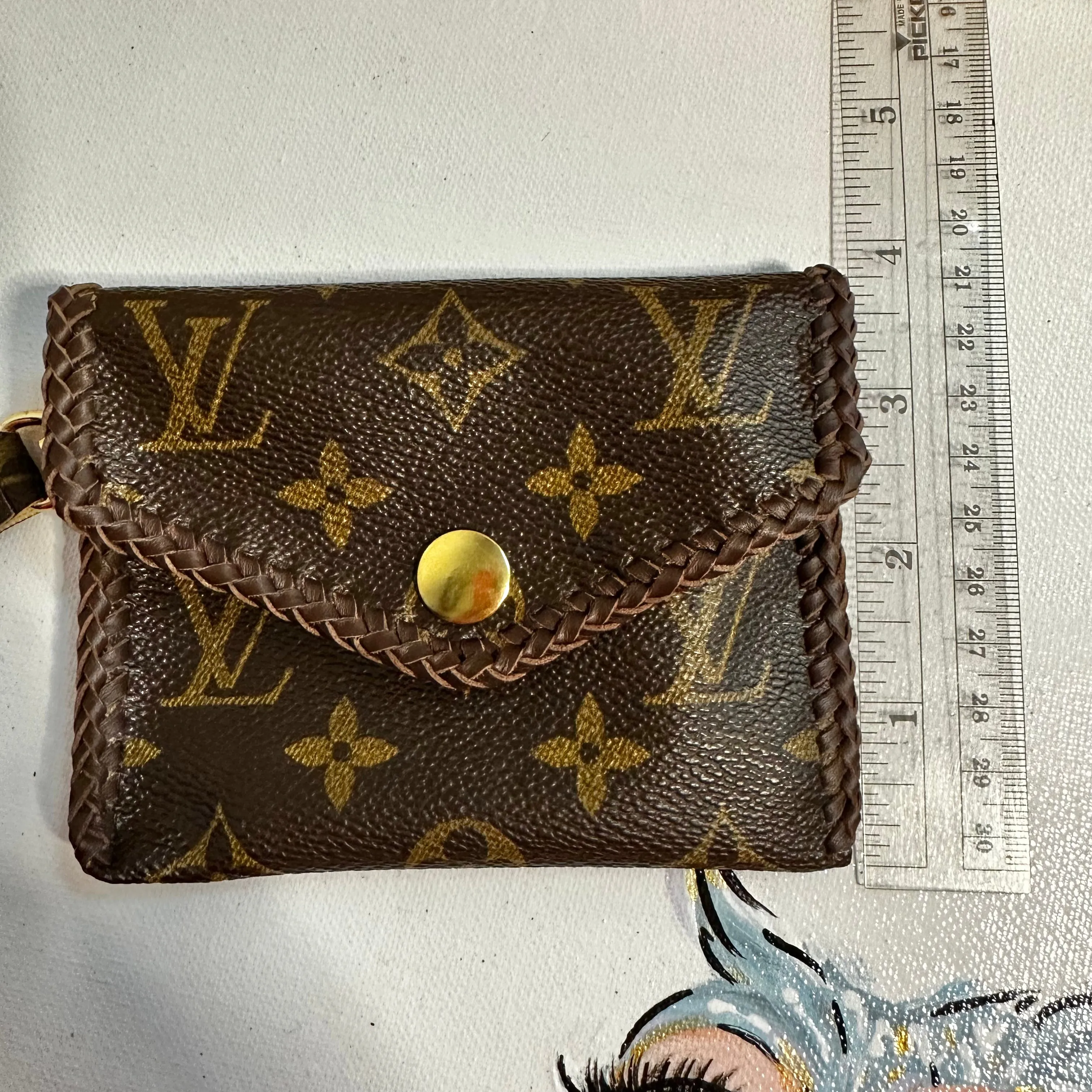 The Cardinal Card Holder/Wallet/Wristlet - Monogram in Chocolate