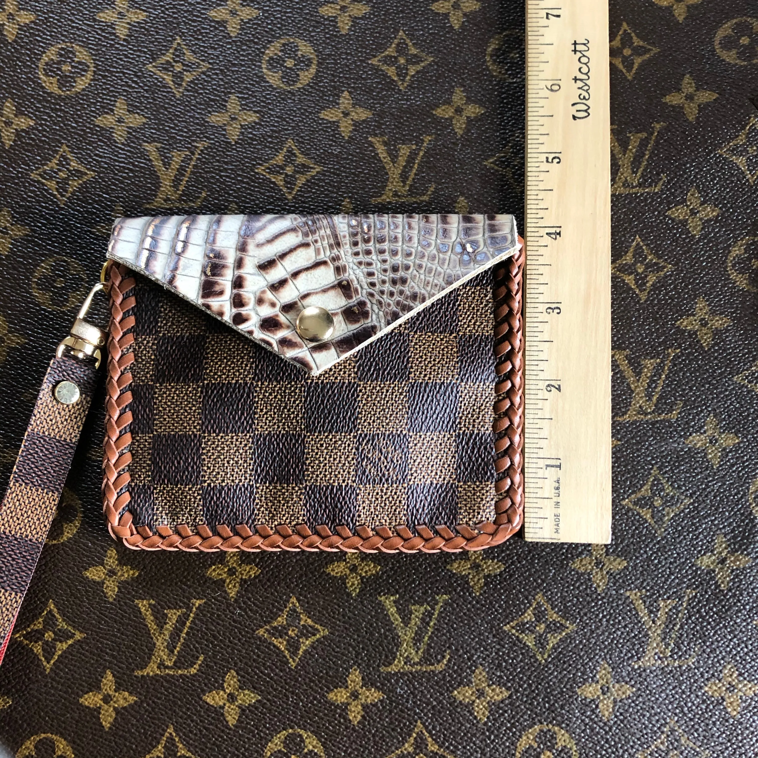 The Cardinal - Damier and Cream Vintage Card Holder/Fanny Pack/Keychain
