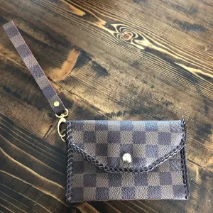 The Cardinal - Damier and Red inside Vintage Card Holder/Wallet/Keychain