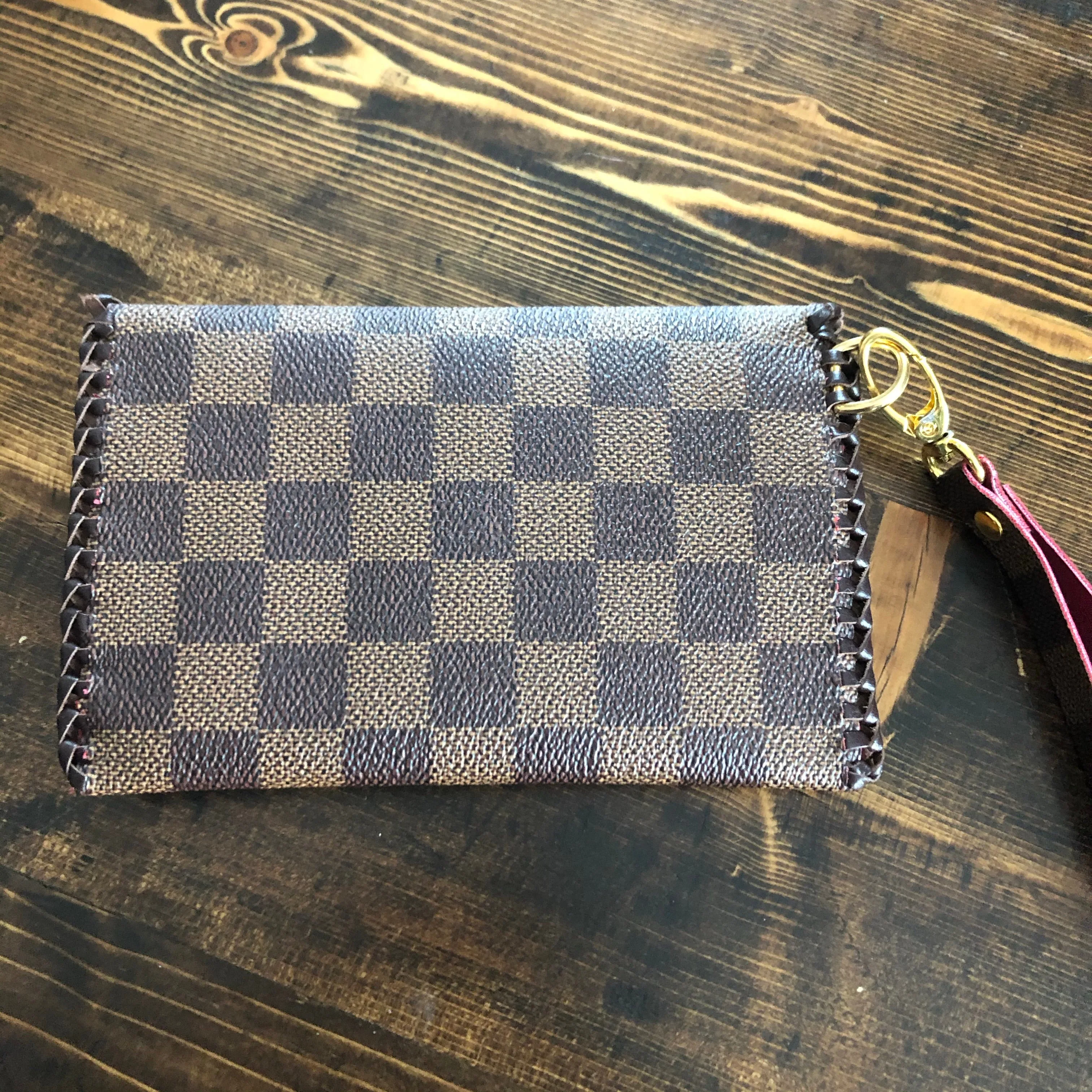 The Cardinal - Damier and Red inside Vintage Card Holder/Wallet/Keychain