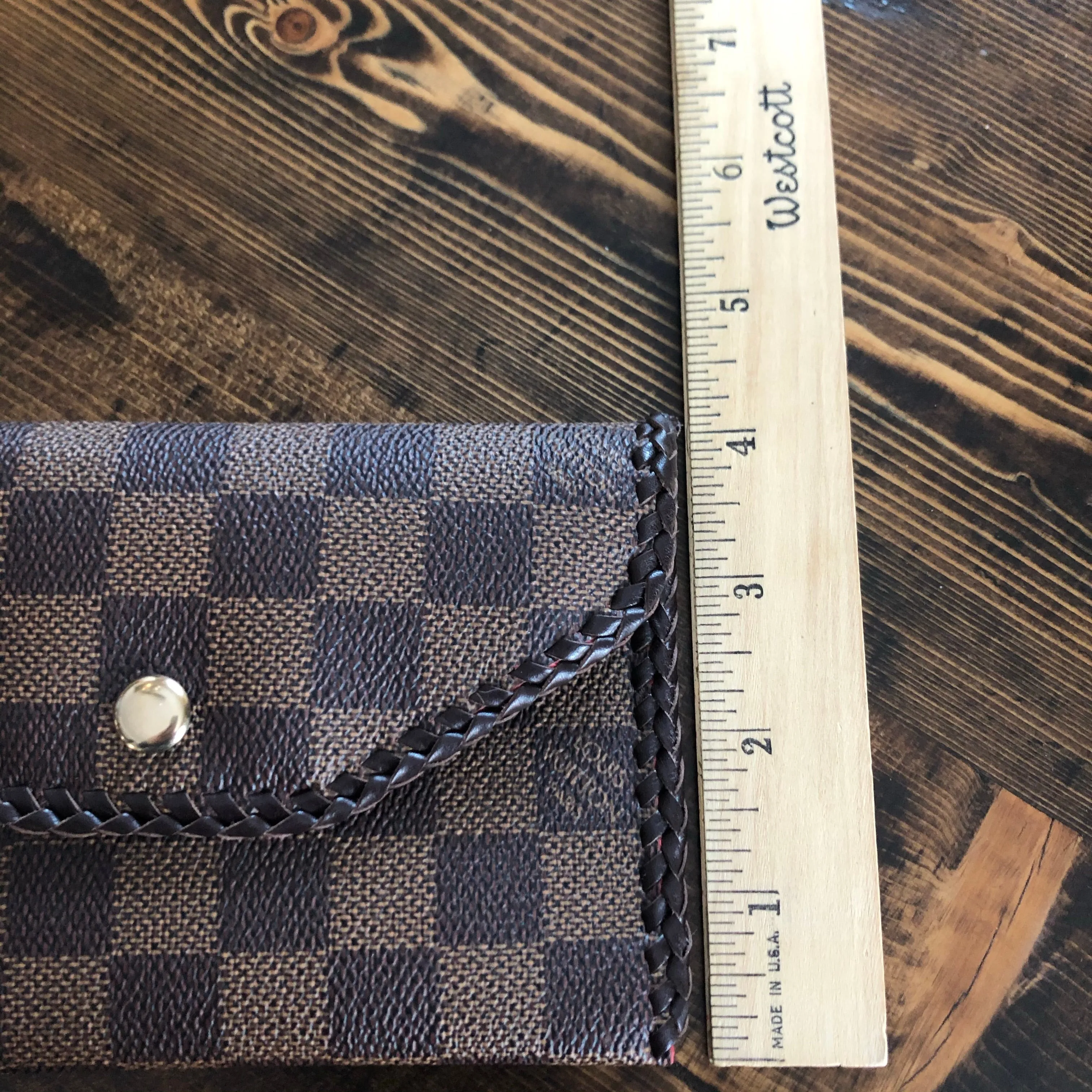 The Cardinal - Damier and Red inside Vintage Card Holder/Wallet/Keychain