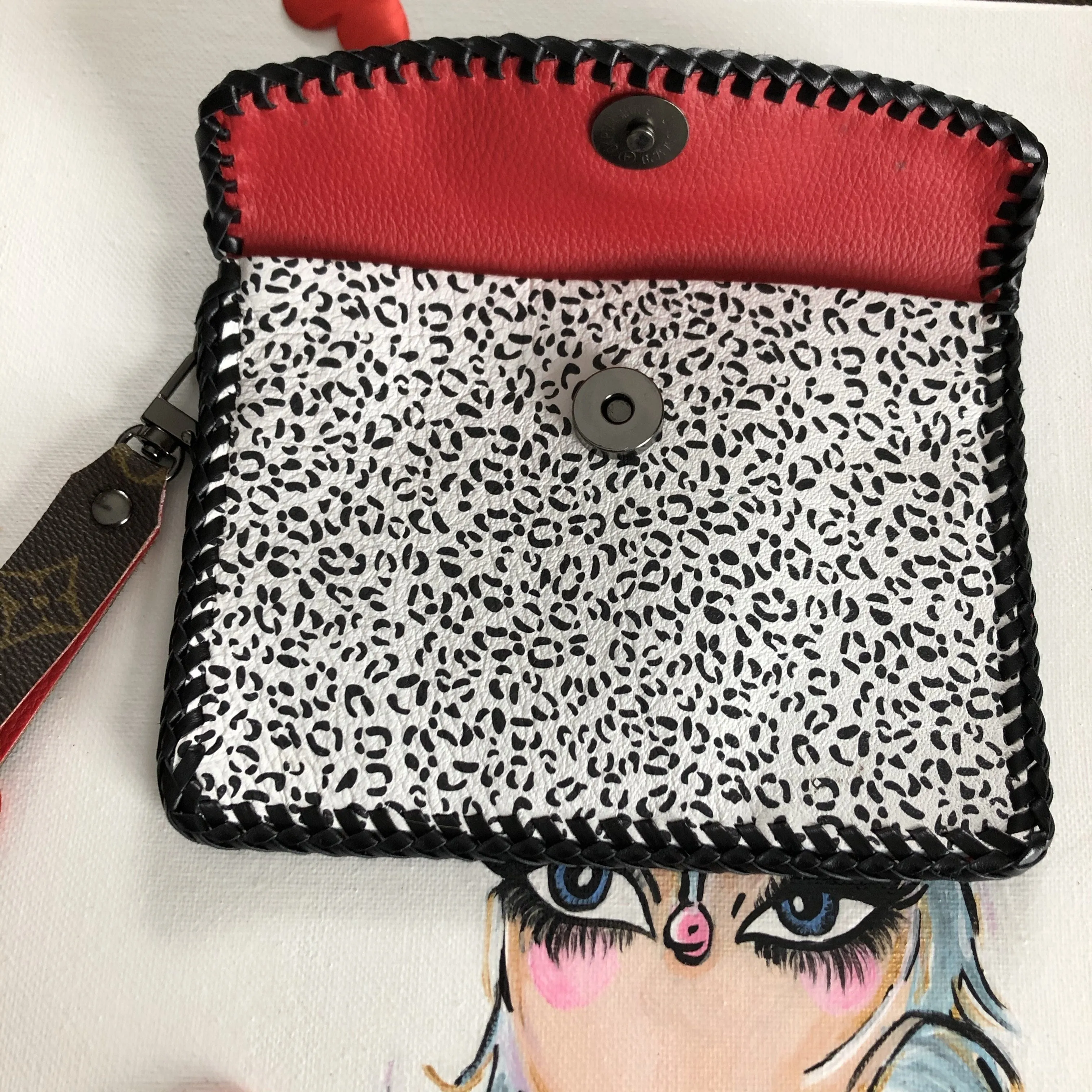 The Cardinal - Snow Leopard Vintage Card Holder/Wallet/Keychain