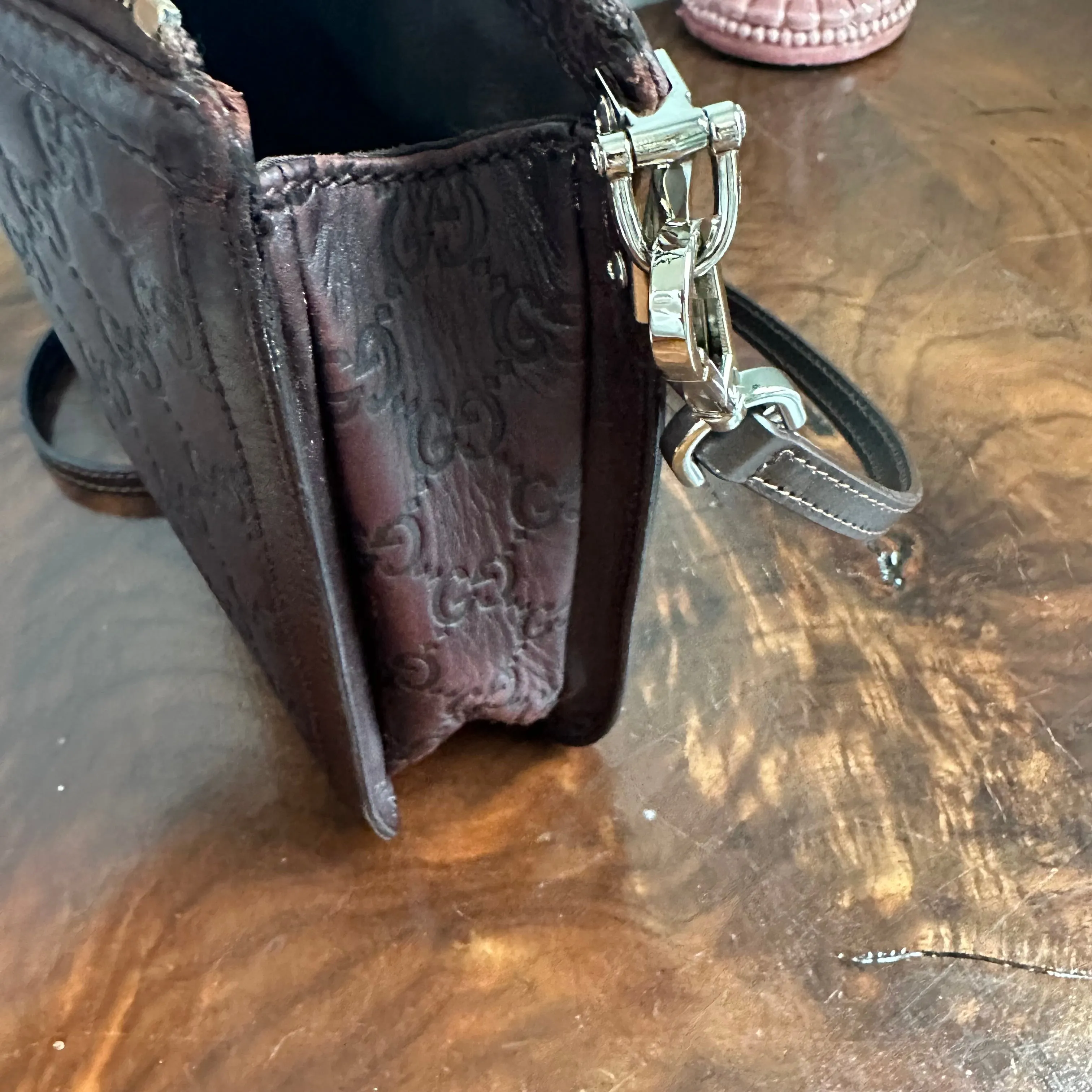 The Junco - Vintage Gucci Guccissima Crossbody Bag in Brown
