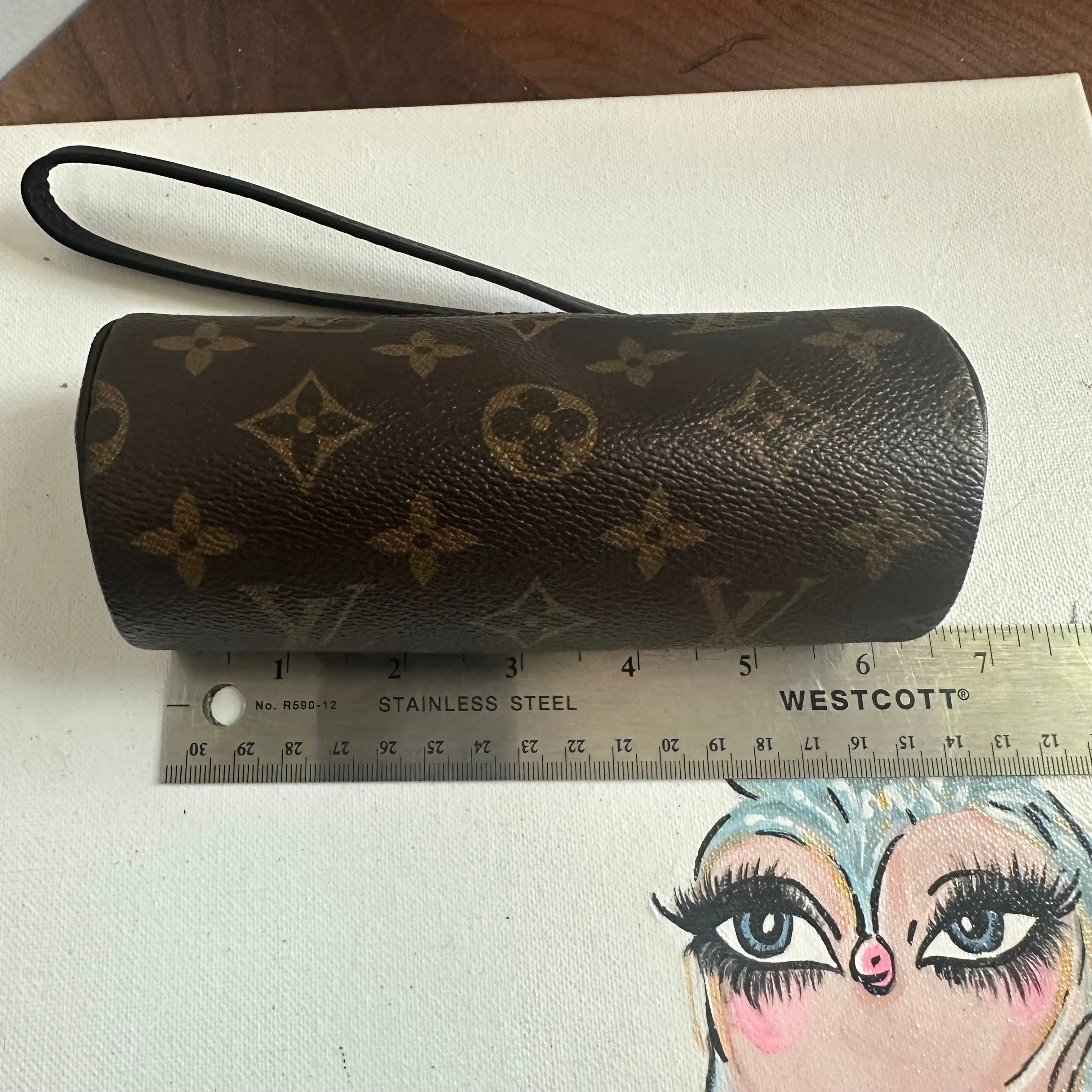 The Junco Wristlet - Vintage LV Monogram Papillon in Dark Brown