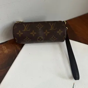 The Junco Wristlet - Vintage LV Monogram Papillon in Dark Brown