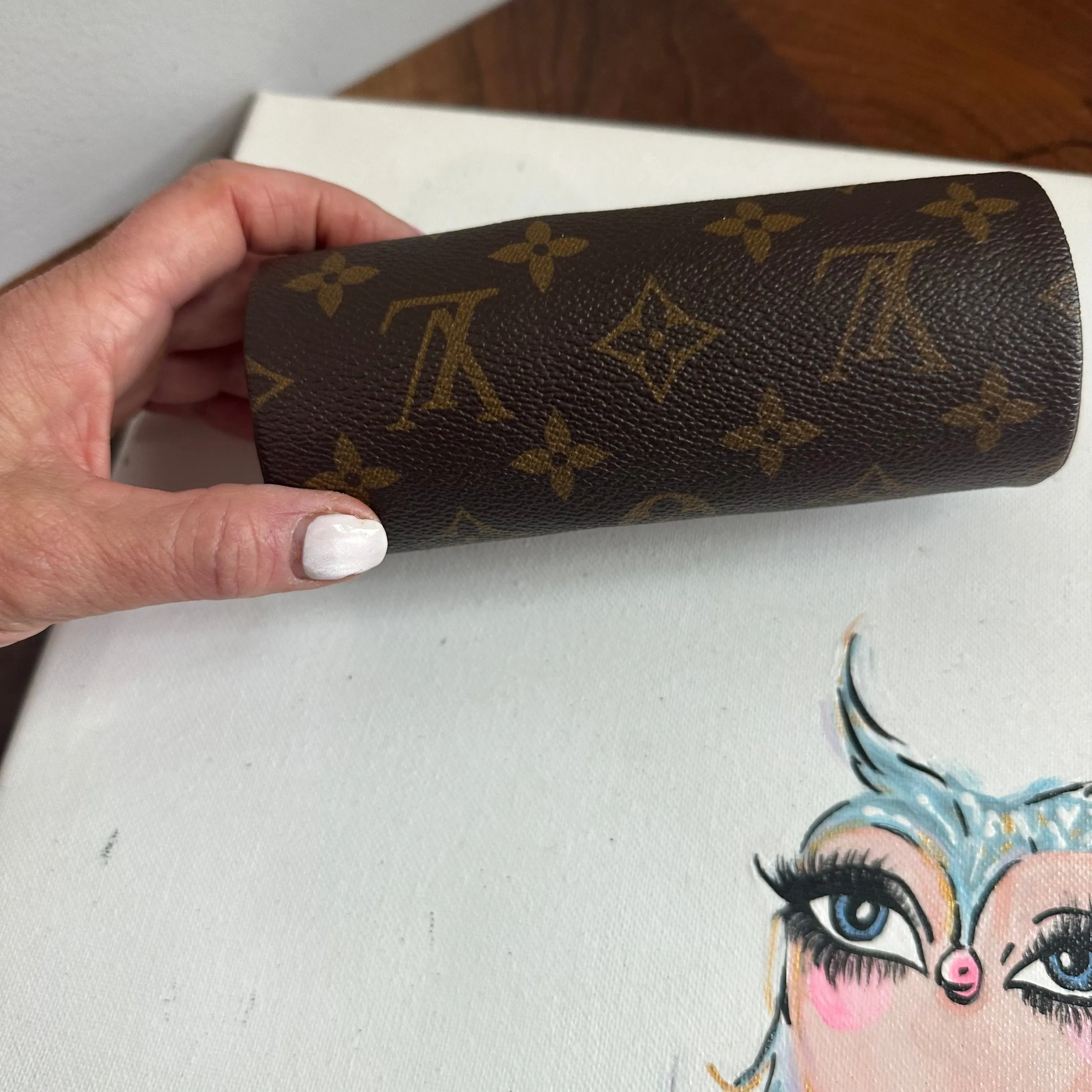 The Junco Wristlet - Vintage LV Monogram Papillon in Dark Brown