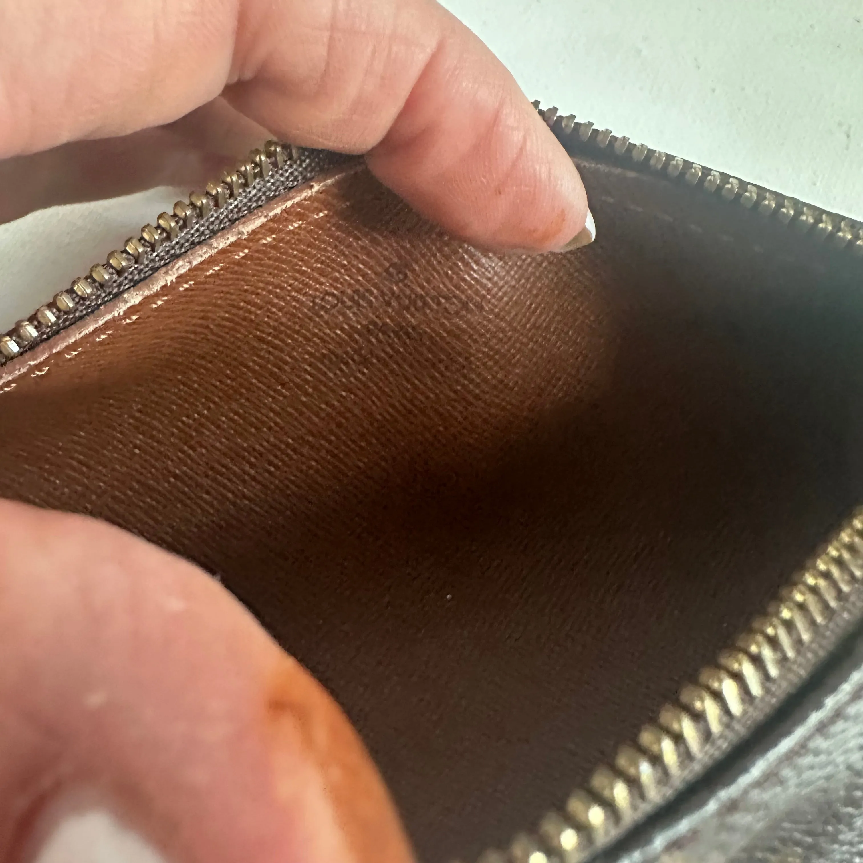 The Junco Wristlet - Vintage LV Monogram Papillon in Dark Brown